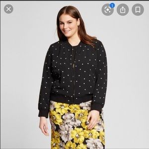 Who What Wear Black Polka Dot Jacket
